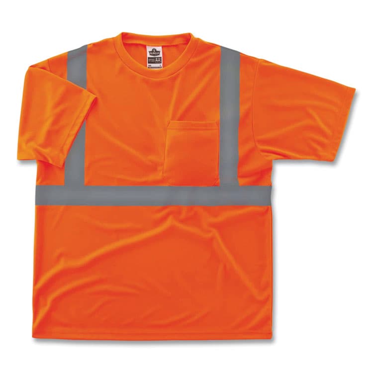ERGODYNE CORPORATION GloWear 8289 Class 2 Hi-Vis T-Shirt, Polyester, Orange, Large (EGO21514)