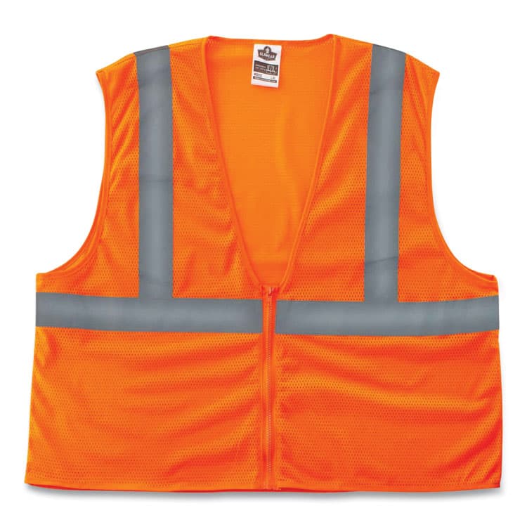 ERGODYNE CORPORATION GloWear 8205Z Class 2 Super Economy Mesh Vest, Polyester, Orange, 4X-Large/5X-Large (EGO20989)