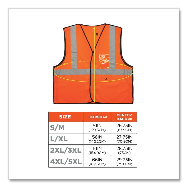 ERGODYNE CORPORATION GloWear 8216BA Class 2 Breakaway Mesh ID Holder Vest, Polyester, 2X-Large/3X-Large, Orange (EGO21087) thumbnail 4