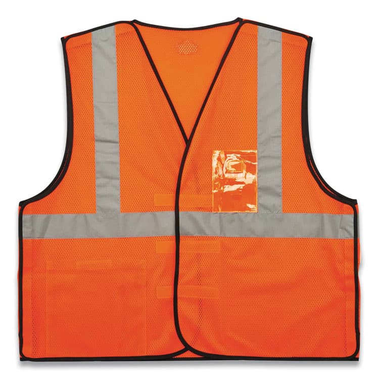 ERGODYNE CORPORATION GloWear 8216BA Class 2 Breakaway Mesh ID Holder Vest, Polyester, Large/X-Large, Orange (EGO21085)