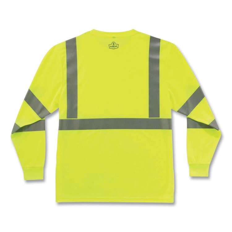 ERGODYNE CORPORATION GloWear 8391 Class 3 Hi-Vis Long Sleeve Shirt, Polyester, Lime, 2X-Large (EGO21706) thumbnail 4