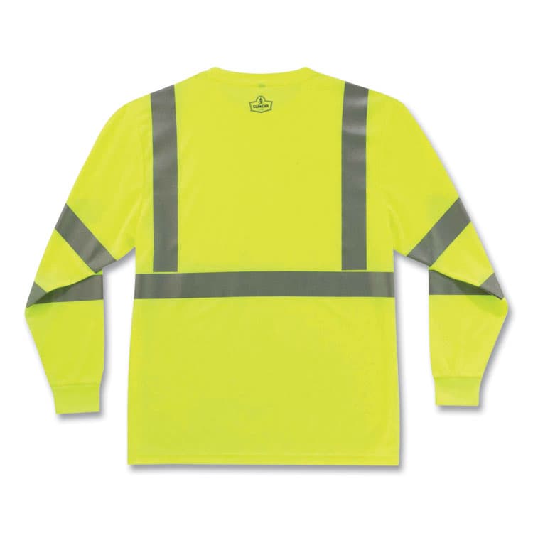 ERGODYNE CORPORATION GloWear 8391 Class 3 Hi-Vis Long Sleeve Shirt, Polyester, Lime, Medium (EGO21703) thumbnail 4