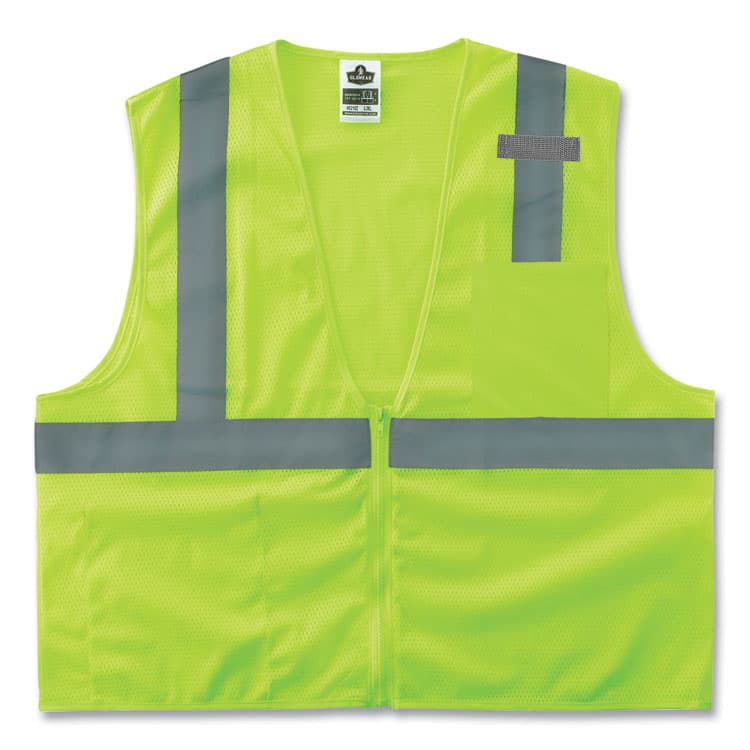 ERGODYNE CORPORATION GloWear 8210Z Class 2 Economy Mesh Vest, Polyester, Lime, X-Small (EGO21051)