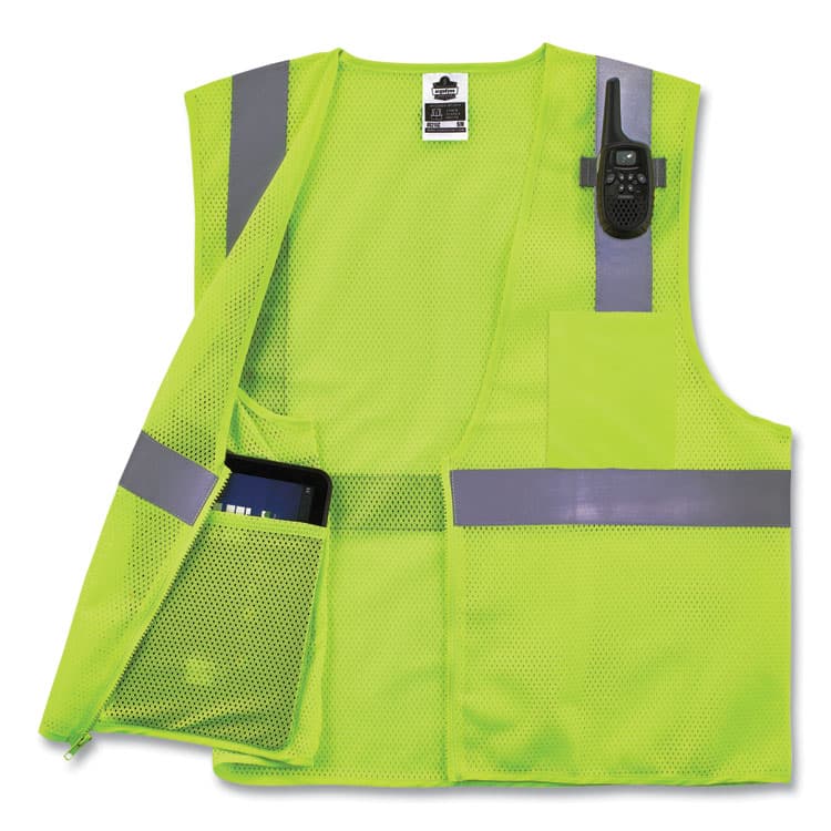ERGODYNE CORPORATION GloWear 8210Z Class 2 Economy Mesh Vest, Polyester, Lime, X-Small (EGO21051) thumbnail 3