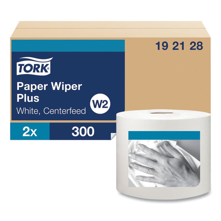 ESSITY Paper Wiper Plus, 9.8 x 15.2, White, 300/Roll, 2 Rolls/Carton (TRK192128) thumbnail 2