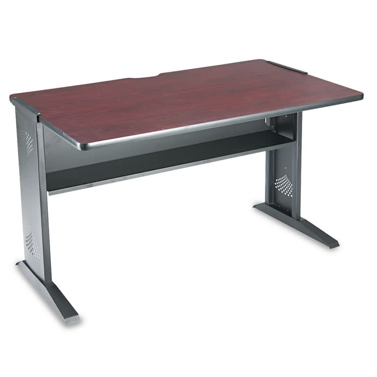 SAFCO PRODUCTS Computer Desk with Reversible Top, 47.5" x 28" x 30", Mahogany/Medium Oak/Black (SAF1931)