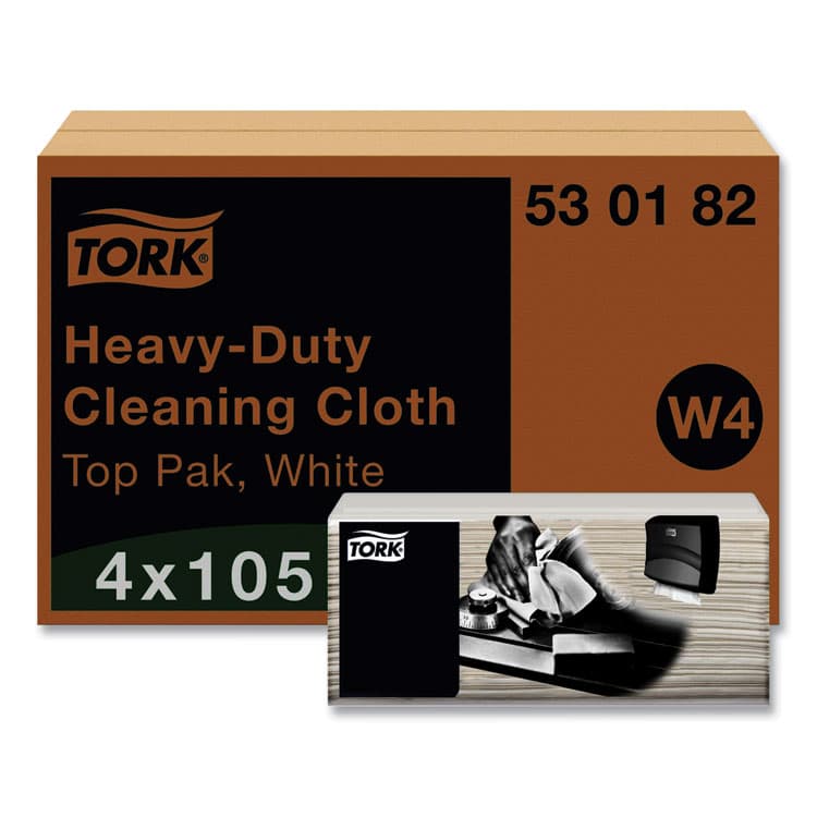 ESSITY Heavy-Duty Cleaning Cloth, 14 x 16.34, White, 105/Pack, 4 Packs/Carton (TRK530182) thumbnail 2