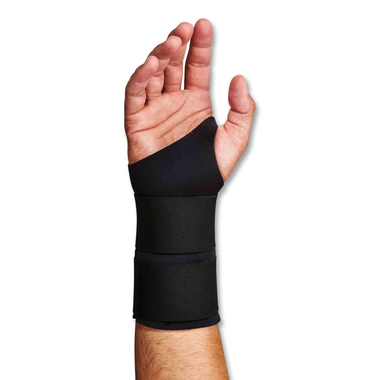 ERGODYNE CORPORATION ProFlex 675 Ambidextrous Double Strap Wrist Support, Large, Fits Left/Right Hand, Black (EGO16624) thumbnail 2