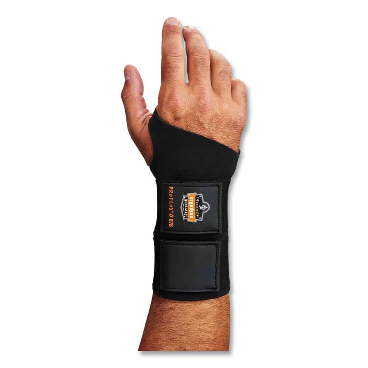 ERGODYNE CORPORATION ProFlex 675 Ambidextrous Double Strap Wrist Support, X-Large, Fits Left/Right Hand, Black (EGO16625) thumbnail 2