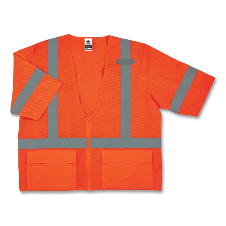ERGODYNE CORPORATION GloWear 8320Z Class 3 Standard Zipper Vest, Polyester, 4X-Large/5X-Large, Orange (EGO22119) thumbnail 4