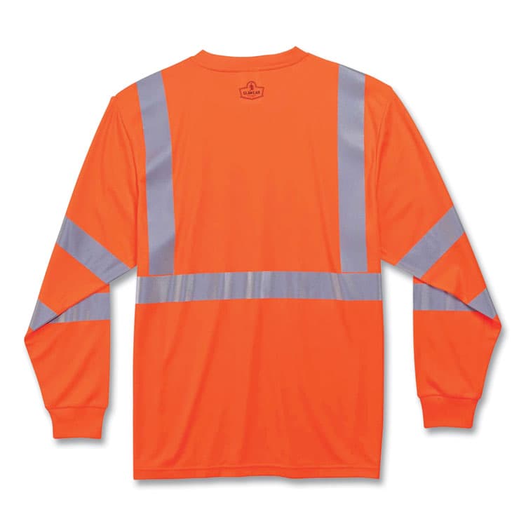 ERGODYNE CORPORATION GloWear 8391 Class 3 Hi-Vis Long Sleeve Shirt, Polyester, Orange, 4X-Large (EGO21718) thumbnail 2