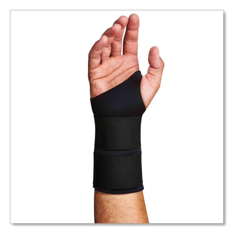 ERGODYNE CORPORATION ProFlex 675 Ambidextrous Double Strap Wrist Support, Small, Fits Left Hand/Right Hand, Black (EGO16622) thumbnail 2
