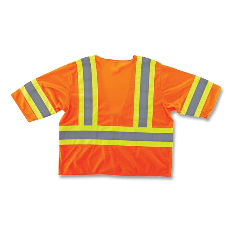 ERGODYNE CORPORATION GloWear 8330Z Class 3 Two-Tone Zipper Vest, Polyester, Small/Medium, Orange (EGO22173) thumbnail 3