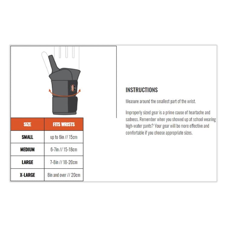 ERGODYNE CORPORATION ProFlex 670 Ambidextrous Single Strap Wrist Support, Small, Fits Left Hand/Right Hand, Black (EGO16612) thumbnail 4