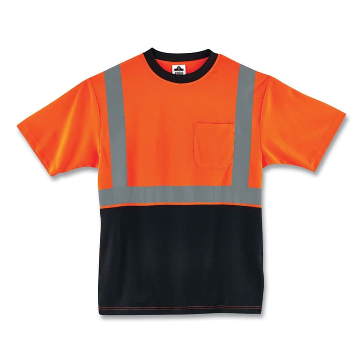 ERGODYNE CORPORATION GloWear 8289BK Class 2 Hi-Vis T-Shirt with Black Bottom, 2X-Large, Orange (EGO22516)