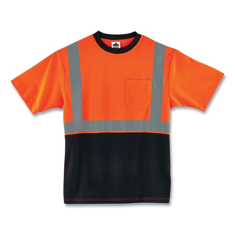 ERGODYNE CORPORATION GloWear 8289BK Class 2 Hi-Vis T-Shirt with Black Bottom, 5X-Large, Orange (EGO22519)