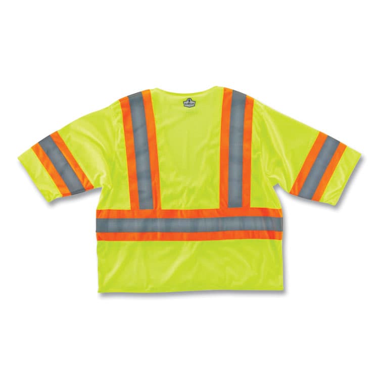 ERGODYNE CORPORATION GloWear 8330Z Class 3 Two-Tone Zipper Vest, Polyester, Largel/X-Large, Lime (EGO22185) thumbnail 4