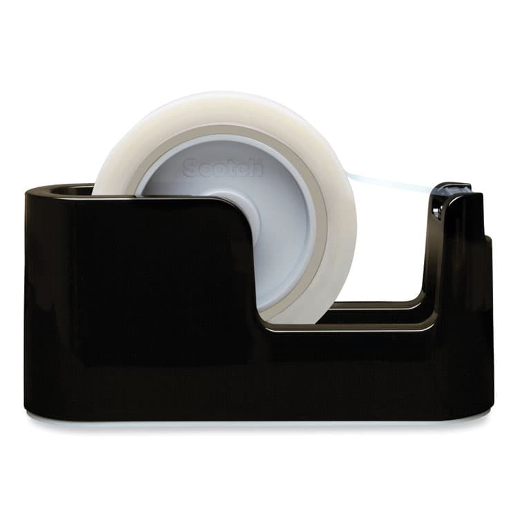 3M/COMMERCIAL TAPE DIV. Heavy Duty Weighted Desktop Tape Dispenser with One Roll of Tape, 3" Core, ABS, Black (MMMC24) thumbnail 2