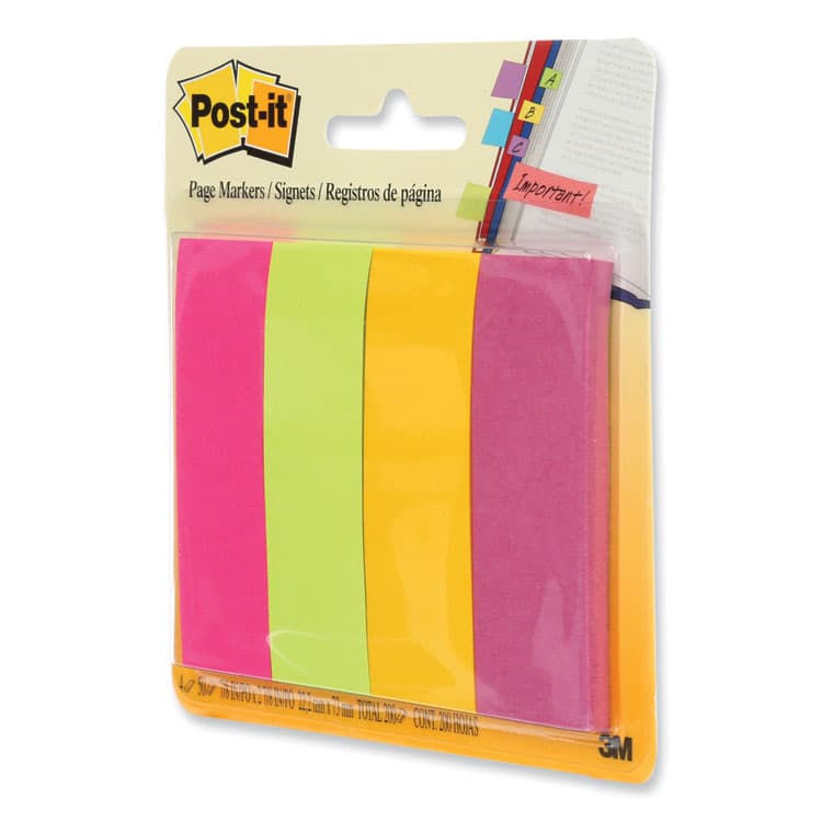3M/COMMERCIAL TAPE DIV. Page Flag Markers, Assorted Brights, 50 Flags/Pad, 4 Pads/Pack (MMM6714AU) thumbnail 2