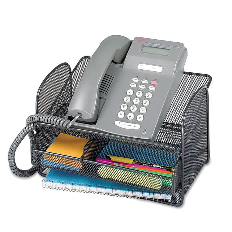 SAFCO PRODUCTS Onyx Angled Mesh Steel Telephone Stand, 11.75 x 9.25 x 7, Black (SAF2160BL) thumbnail 2