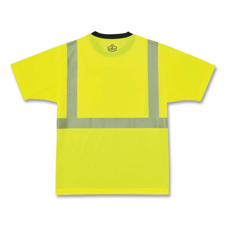 ERGODYNE CORPORATION GloWear 8280BK Class 2 Performance T-Shirt with Black Bottom, Polyester, Small, Lime (EGO22532) thumbnail 2