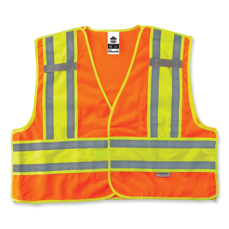 ERGODYNE CORPORATION GloWear 8245PSV Class 2 Public Safety Vest, Polyester, 2X-Large/3X-Large, Orange (EGO23387)