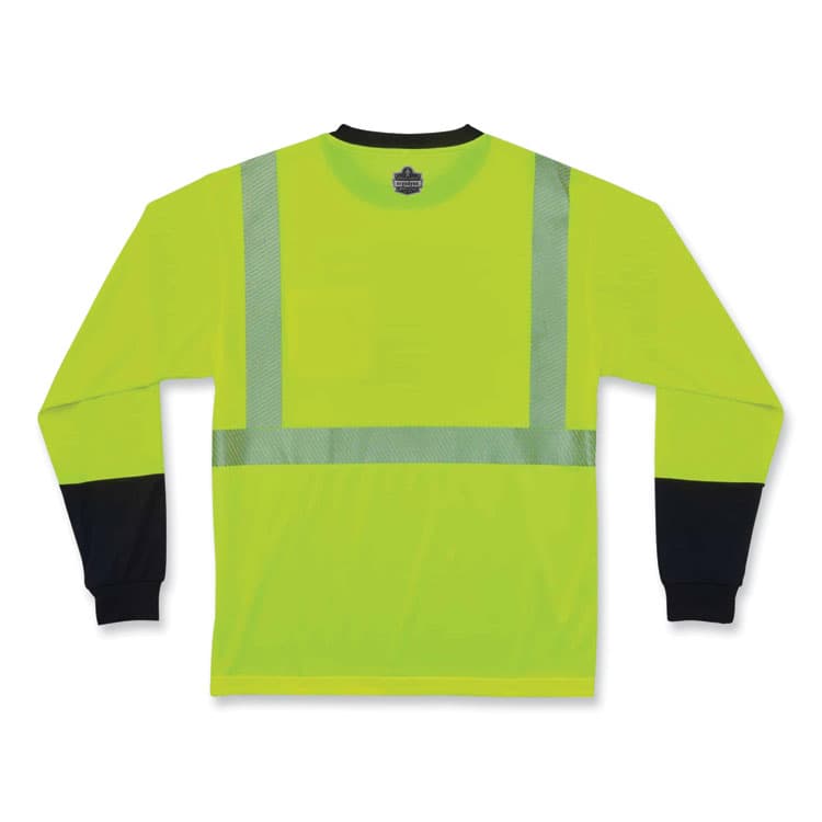 ERGODYNE CORPORATION GloWear 8281BK Class 2 Long Sleeve Shirt with Black Bottom, Polyester, 2X-Large, Lime (EGO22636) thumbnail 2