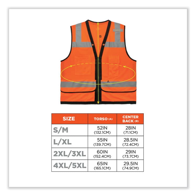 ERGODYNE CORPORATION GloWear 8253HDZ Class 2 Heavy-Duty Mesh Surveyors Vest, Polyester, 2X-Large/3X-Large, Orange (EGO23317) thumbnail 2