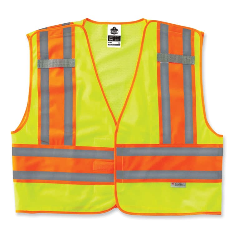 ERGODYNE CORPORATION GloWear 8245PSV Class 2 Public Safety Vest, Polyester, 6X-Large/7X-Large, Lime (EGO24000) thumbnail 3