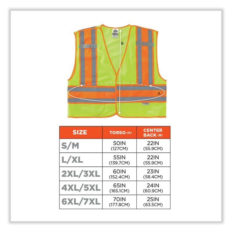 ERGODYNE CORPORATION GloWear 8245PSV Class 2 Public Safety Vest, Polyester, 2X-Large/3X-Large, Lime (EGO23397) thumbnail 3
