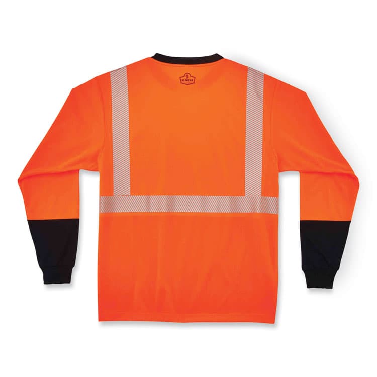 ERGODYNE CORPORATION GloWear 8281BK Class 2 Long Sleeve Shirt with Black Bottom, Polyester, 4X-Large, Orange (EGO22688) thumbnail 3
