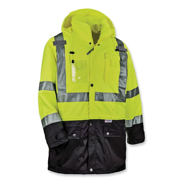 ERGODYNE CORPORATION GloWear 8386 Class 3 Hi-Vis Outer Shell Jacket, Polyester, 5X-Large, Lime (EGO25379) thumbnail 3