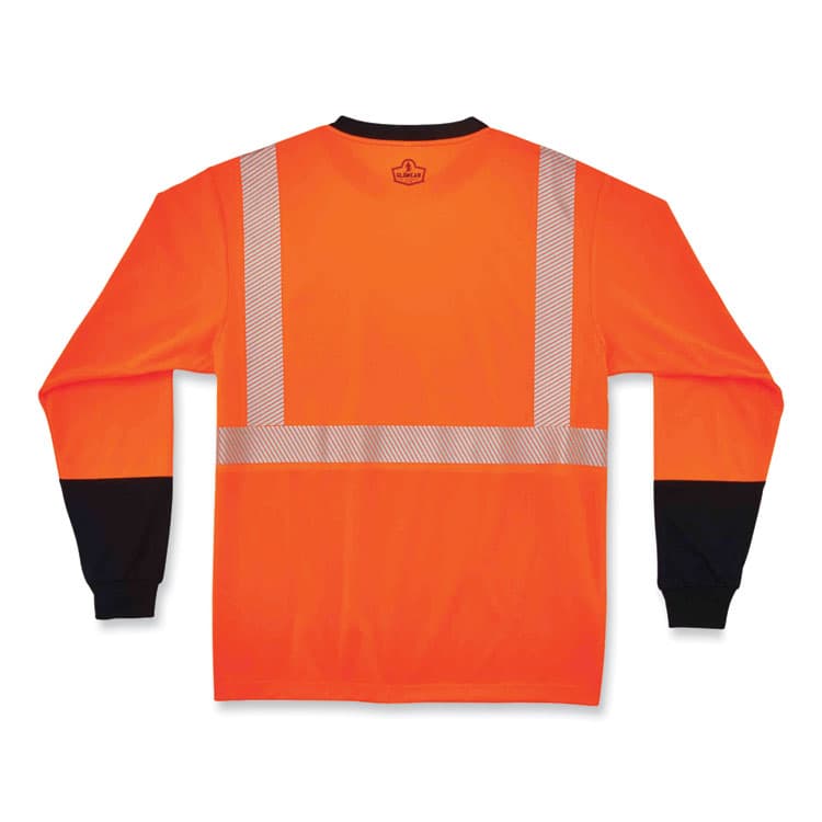 ERGODYNE CORPORATION GloWear 8281BK Class 2 Long Sleeve Shirt with Black Bottom, Polyester, 5X-Large, Orange (EGO22689) thumbnail 2