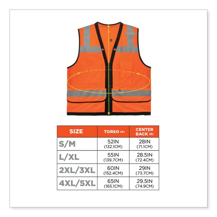 ERGODYNE CORPORATION GloWear 8253HDZ Class 2 Heavy-Duty Mesh Surveyors Vest, Polyester, Large/X-Large, Orange (EGO23315) thumbnail 3