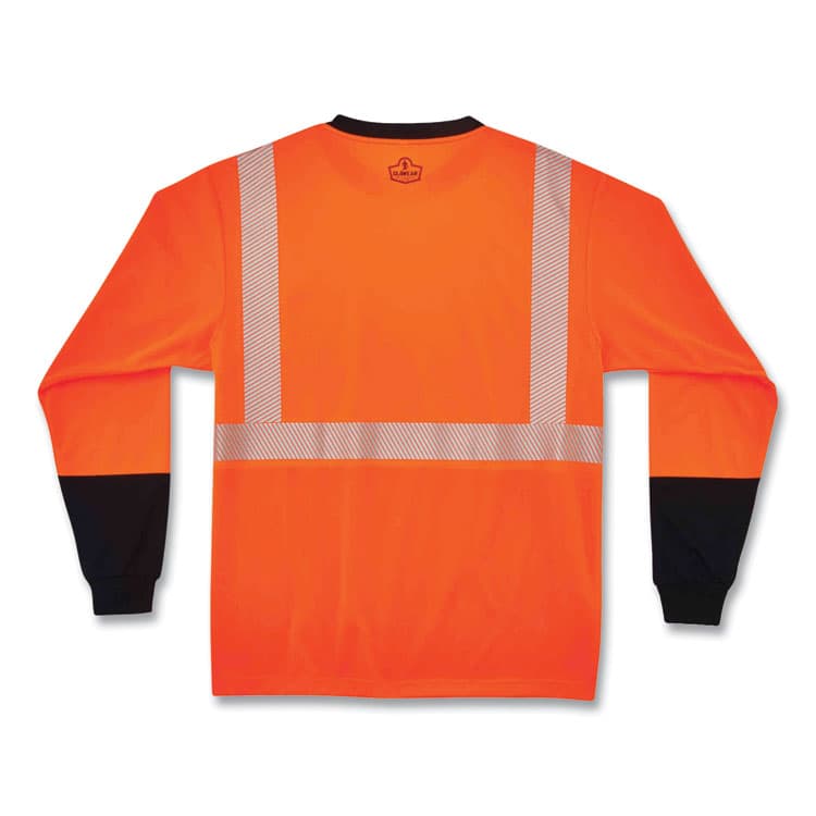 ERGODYNE CORPORATION GloWear 8281BK Class 2 Long Sleeve Shirt with Black Bottom, Polyester, Small, Orange (EGO22682) thumbnail 2