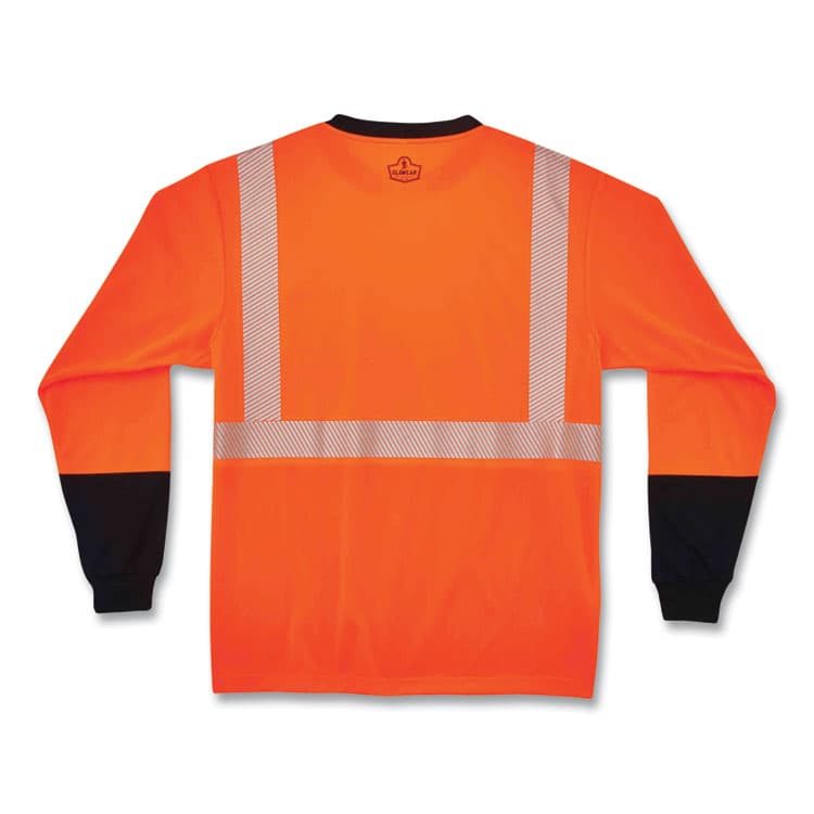 ERGODYNE CORPORATION GloWear 8281BK Class 2 Long Sleeve Shirt with Black Bottom, Polyester, Large, Orange (EGO22684) thumbnail 3