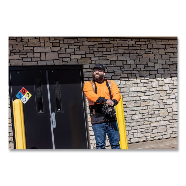 ERGODYNE CORPORATION GloWear 8281BK Class 2 Long Sleeve Shirt with Black Bottom, Polyester, Large, Orange (EGO22684) thumbnail 4