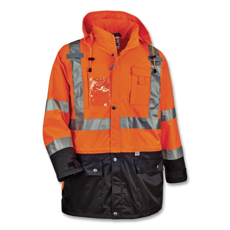 ERGODYNE CORPORATION GloWear 8386 Class 3 Hi-Vis Outer Shell Jacket, Polyester, 2X-Large, Orange (EGO25466) thumbnail 3
