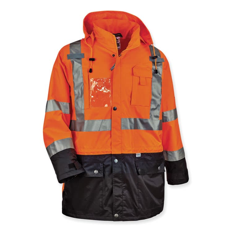ERGODYNE CORPORATION GloWear 8386 Class 3 Hi-Vis Outer Shell Jacket, Polyester, Small, Orange (EGO25462) thumbnail 4