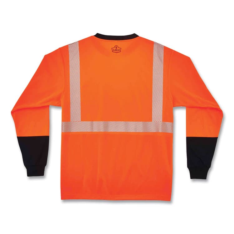 ERGODYNE CORPORATION GloWear 8281BK Class 2 Long Sleeve Shirt with Black Bottom, Polyester, 2X-Large, Orange (EGO22686) thumbnail 4