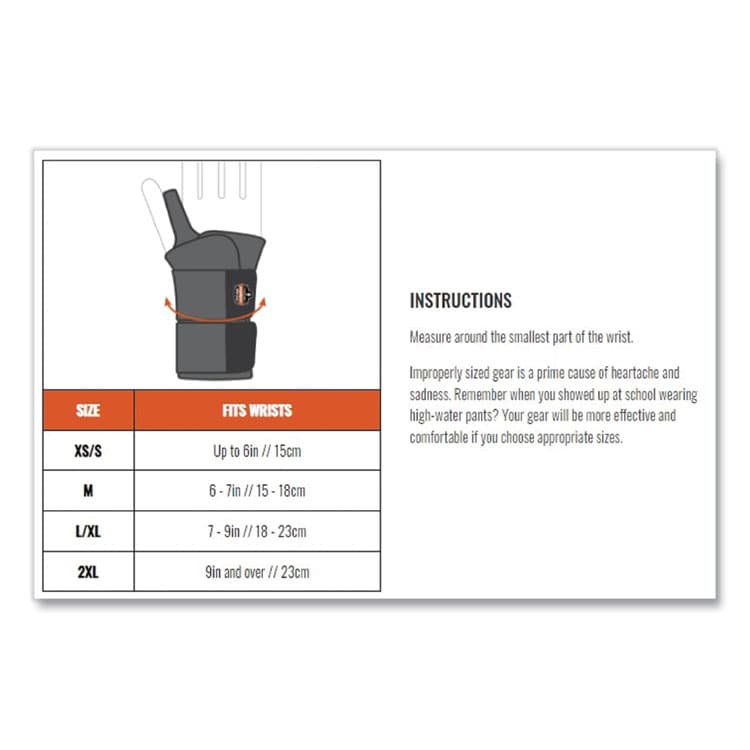 ERGODYNE CORPORATION ProFlex 4020 Lightweight Wrist Support, 2X-Large, Fits Right Hand, Black (EGO70208) thumbnail 2