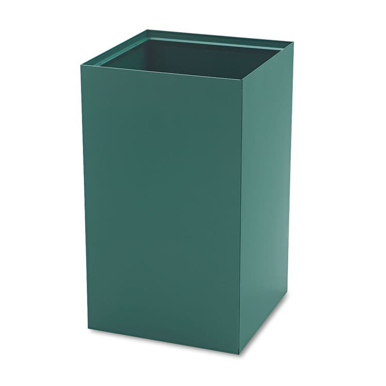 SAFCO PRODUCTS Public Square Recycling Receptacles, Plastic Recycling, 25 gal, Steel, Green (SAF2981GN)