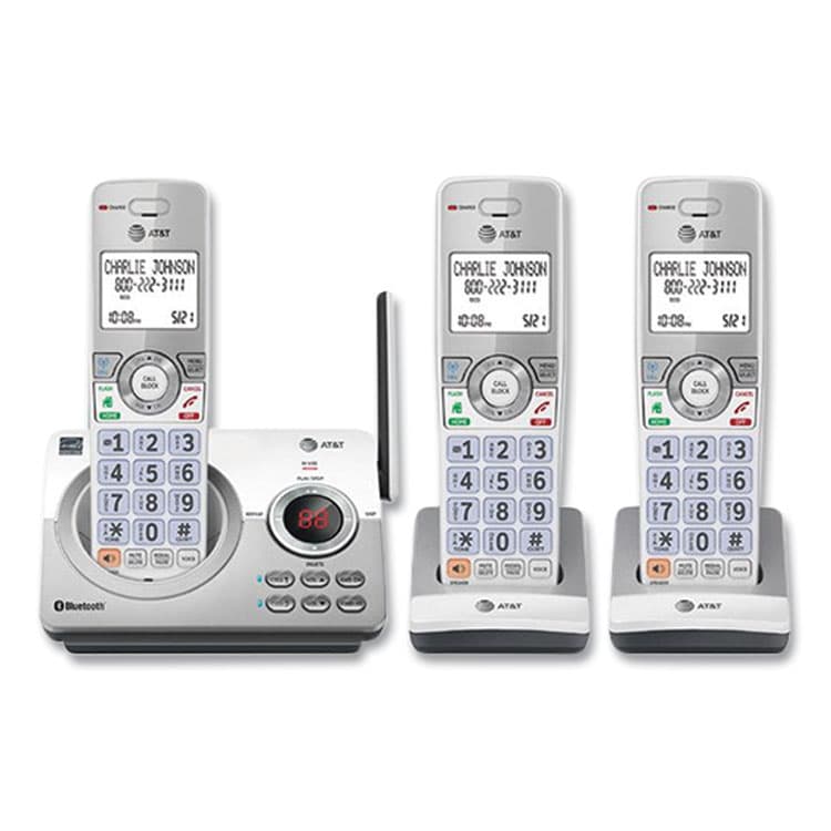 VTECH COMMUNICATIONS Connect to Cell DL72310 Cordless Telephone, Base and 2 Additional Handsets, White/Silver (ATTDL72310) thumbnail 2