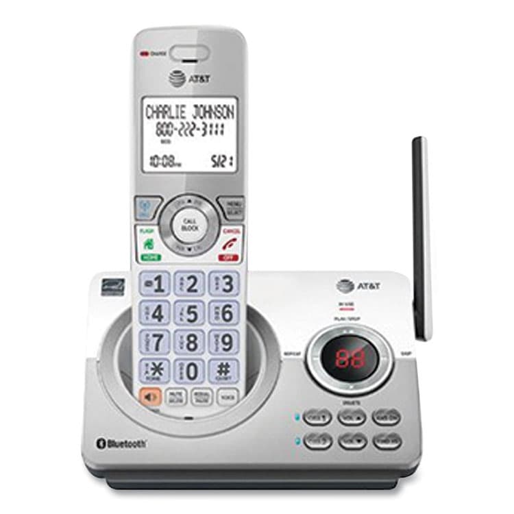 VTECH COMMUNICATIONS Connect to Cell DL72310 Cordless Telephone, Base and 2 Additional Handsets, White/Silver (ATTDL72310) thumbnail 3