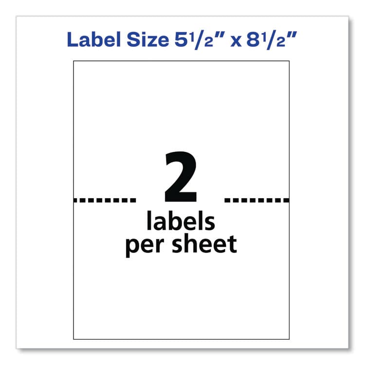 AVERY PRODUCTS CORPORATION Shipping Labels with TrueBlock Technology, Inkjet Printers, 5.5 x 8.5, White, 2 Labels/Sheet, 100 Sheets/Pack, 2 Packs (AVE8426) thumbnail 2