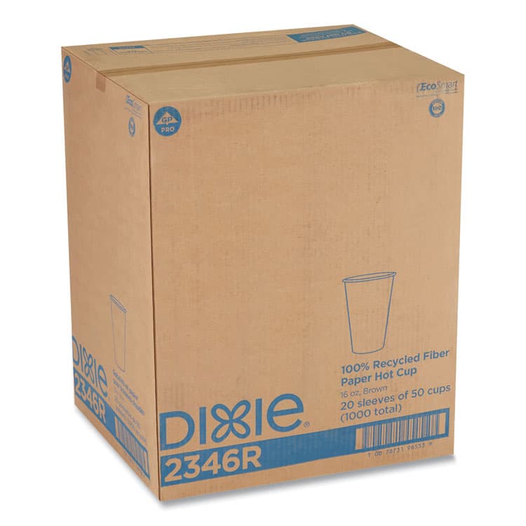 DIXIE FOOD SERVICE EcoSmart Recycled Hot/Cold Cups, 16 oz, Paper, Kraft/Green, 1,000/Carton (DXE2346R) thumbnail 3