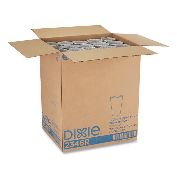 DIXIE FOOD SERVICE EcoSmart Recycled Hot/Cold Cups, 16 oz, Paper, Kraft/Green, 1,000/Carton (DXE2346R) thumbnail 4