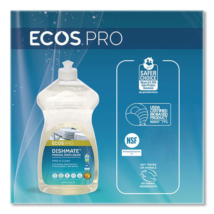 EARTH FRIENDLY PRODUCTS Dishmate Manual Dish Liquid, 25 oz Bottle (EOPPL97216EA) thumbnail 2
