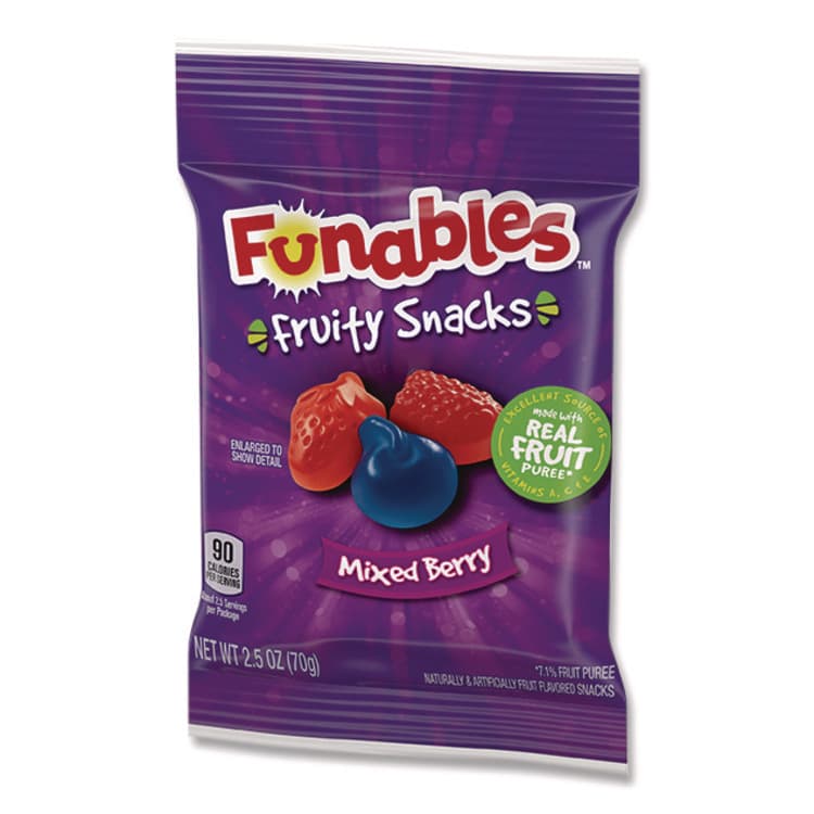 FERRARA CANDY CO Funables Fruity Snacks, Mixed Berry, 2.5 oz Bag, 48/Carton (FEA05475) thumbnail 2