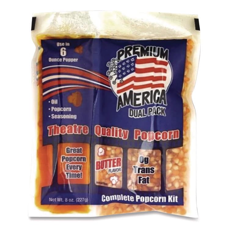 GREAT WESTERN PRODUCTS Premium America Popcorn, Butter, 8 oz Pack, 36/Carton (GWEGRE00016) thumbnail 4